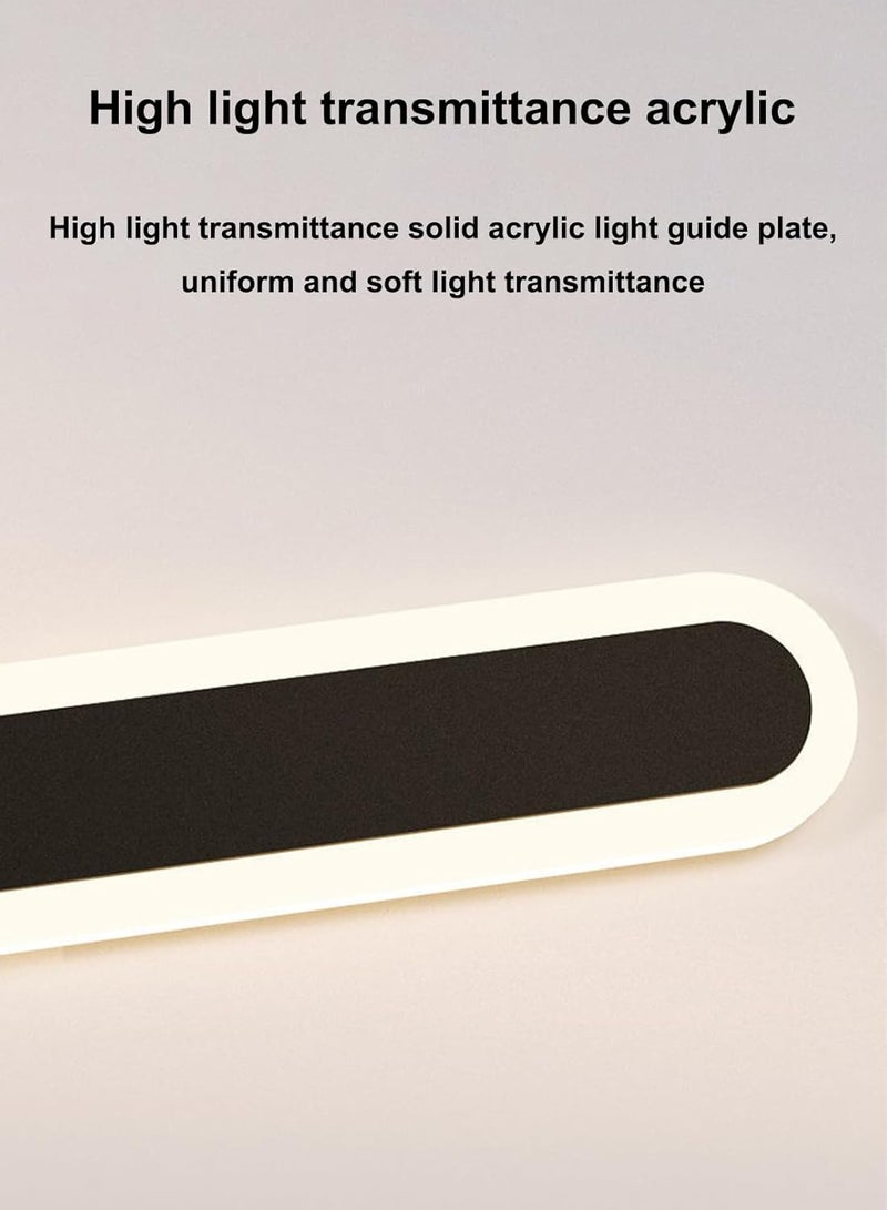 أجريون ​​ضوء حائط شرفة خارجي طويل، 23.6 بوصة شكل بيضاوي حديث ثريا حائط LED، IP65 مقاوم للماء، 3000K أبيض دافئ، 24W، تركيبة إضاءة خطية خارجية لفناء، ساحة، مرآب، شرفة - Image 2