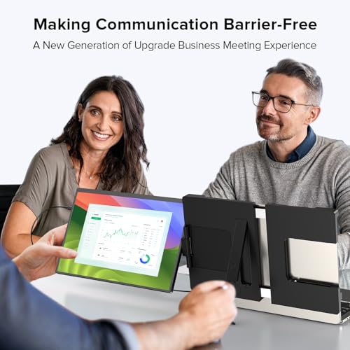 UPERFECT Laptop Screen Extender, 2K 14" 360°Unique Swivel Hinge w/ 180° Automatic Rotation, 2240x1400 QHD IPS Portable Monitor for 14"-17'' Laptops, Plug & Play with Mac, Wins, Dex (Only one Screen) - Image 5