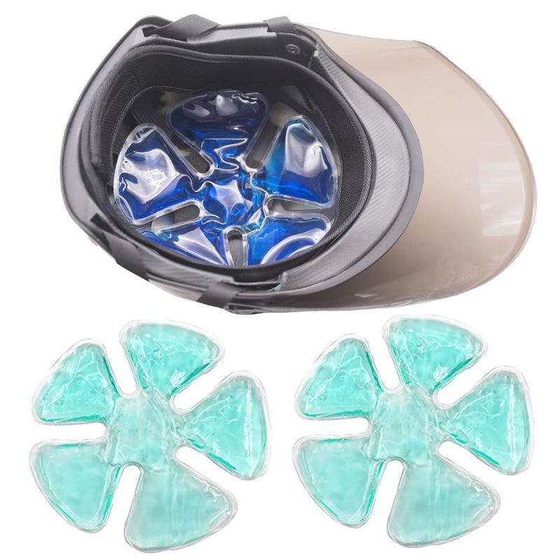 HI FINE CARE Ice Pack for Hard Hat Helmet Ice Packs Headache Cool Down Cold Pack Soothing Fever Migraine Gel Cooling Pack for Catcher Helmets Riding Helmet Keep Cool Teal 2 Pack