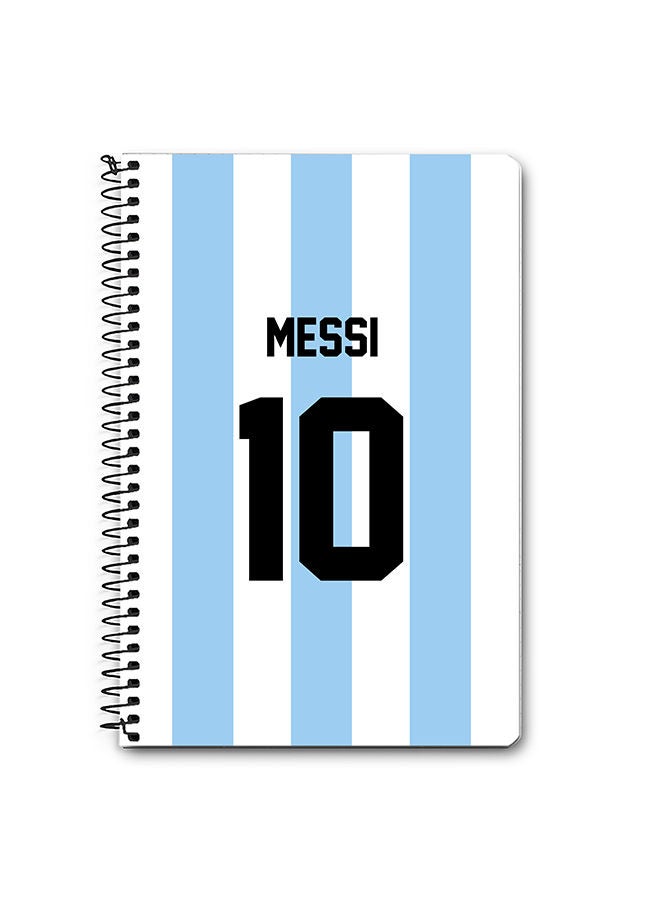 Stylizedd Designer A5 Spiral Notebook Memo Notepad Journal - Football Team - Argentina Player Name - Messi - Image 1