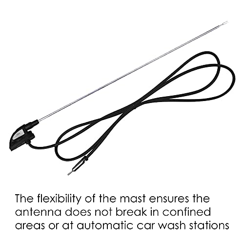 Auto Pearl - Vehicle Roof Mount Rubber Antenna Mast Flexible Car Antenna with Anti-Theft Design and Car Wash Safe - Black -Bolero - Image 3