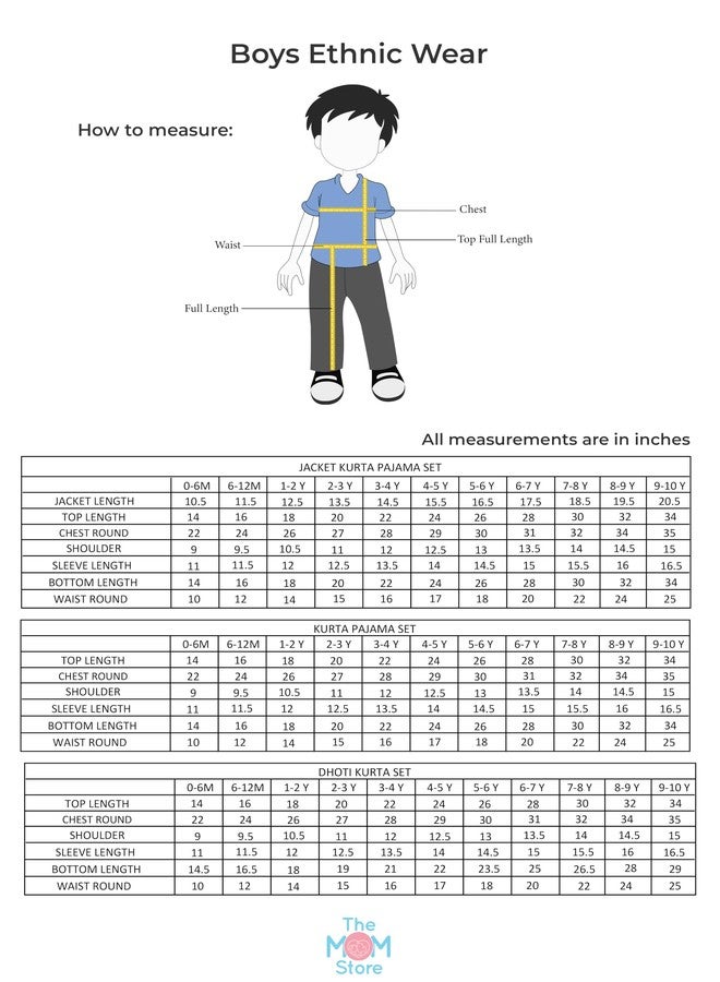 The Mom Store مجموعة كورتا دوتي للأولاد من متجر الأم | قطن | مريح | ملابس تقليدية | مظهر احتفالي | كورتا دوتي | أبيض فاتح | 2-3 سنوات - Image 4