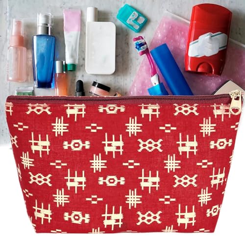 NISUN Set of 3 Multipurpose Travel Pouch, Pouch for Cosmetic Stuffs, Women Makeup Organizer Bag, Aesthetic and Trendy (Red) - Image 5
