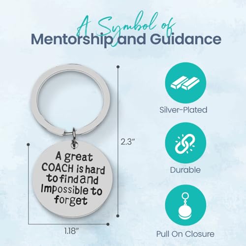 Infinity Collection Gymnastics Coach Keychain, Gymnastic Coach Gift, Great Coach is Hard to Find But Impossible to Forget Coach Keychain - Image 3