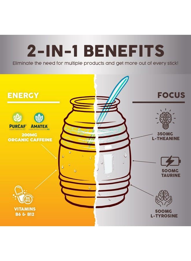 Salud 2-in-1 Energy Drink Powder + Focus, Pineapple Mango, Organic Caffeine, B6 + B12, Theanine, Clean Energy Drink Packets, Agua Fresca Mix, Non-GMO, Gluten Free, Vegan, 1g of Sugar, (15 Servings) - Image 4