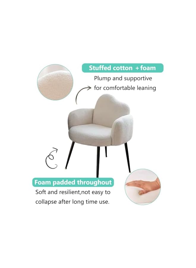 Modern Vanity Chair, Minimalist Accent Armchair with Ergonomic Cloud Backrest, Elegant Makeup Seat for Bedroom & Dressing Room (Pink) - Image 4
