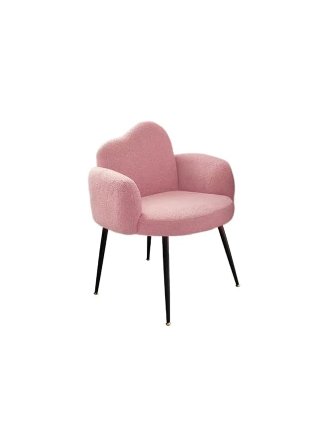 Modern Vanity Chair, Minimalist Accent Armchair with Ergonomic Cloud Backrest, Elegant Makeup Seat for Bedroom & Dressing Room (Pink) - Image 1