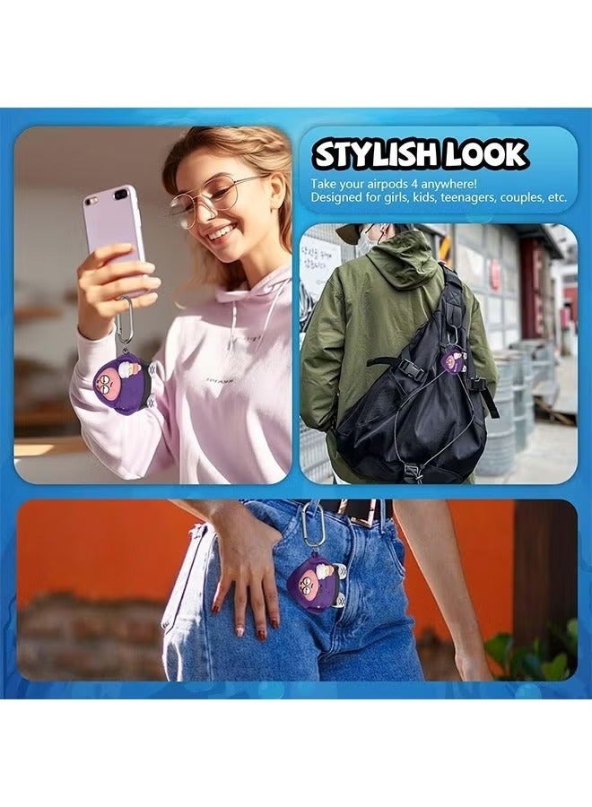 Bukela Cute Funny Case for AirPods 4 (2024), 3D Cartoon AirPods 4 Case Cute Cartoon Characters Design Silicone Cover Compatible with AirPods 4th Generation Case Accessories - Image 4