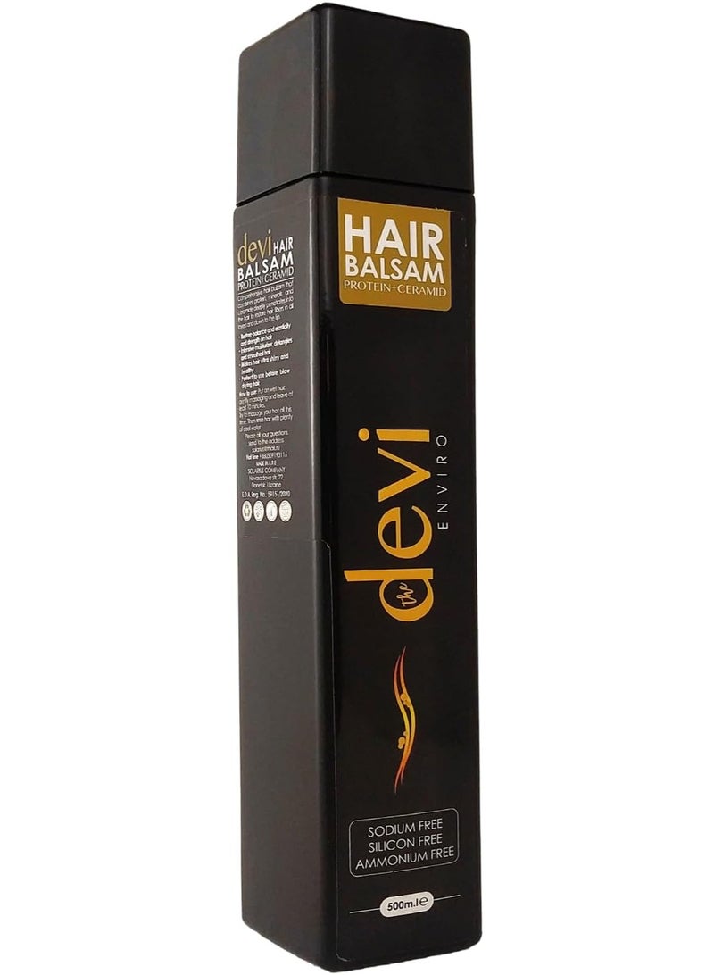 Devi Professional Hair Care Set with Protein + Ceramide - Shampoo 500ml & Conditioner 500ml (Protein + Ceramide) Sodium-Free - Image 4