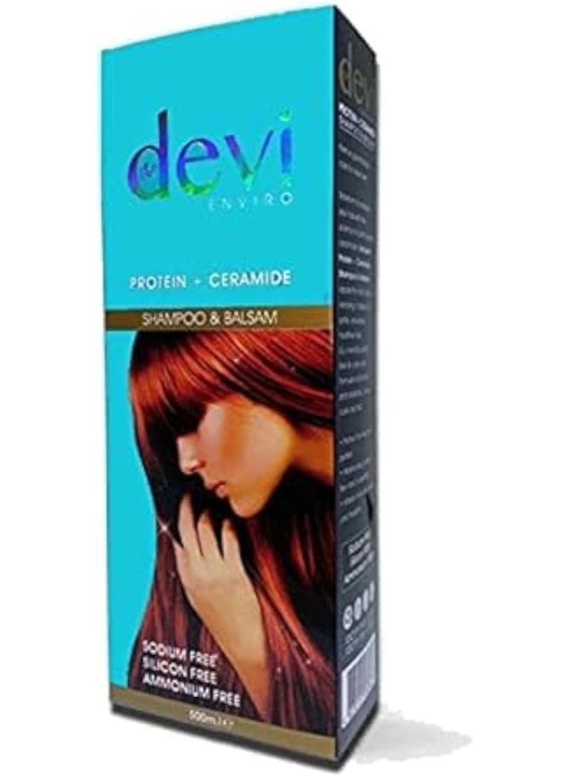 Devi Professional Hair Care Set with Protein + Ceramide - Shampoo 500ml & Conditioner 500ml (Protein + Ceramide) Sodium-Free - Image 5