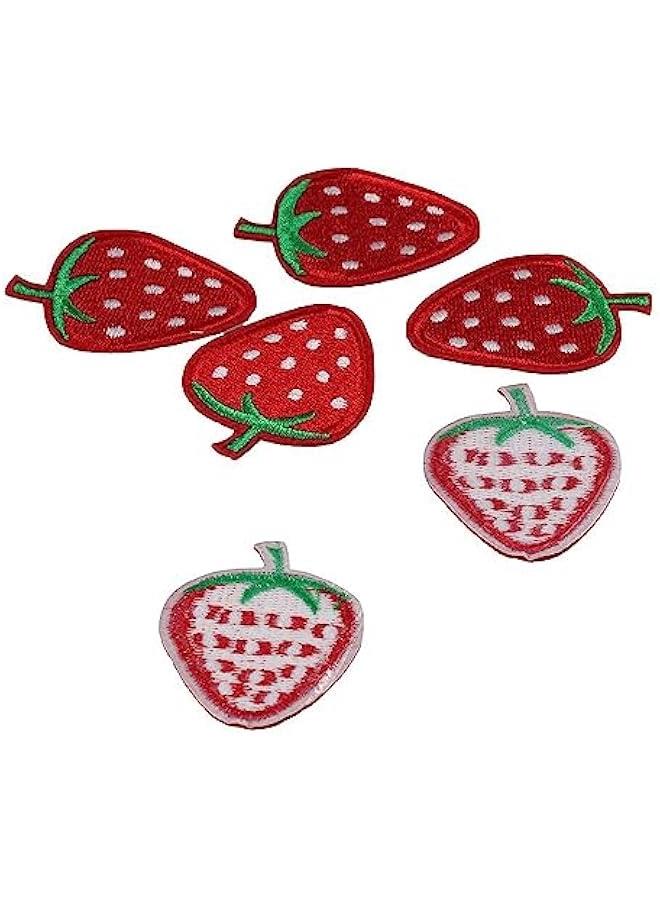 14Pcs Red Strawberry Design Appliques,Embroidery Fruits Iron on Patches,Sew on Patches for Jeans Neckline Clothing Bags  - Image 2