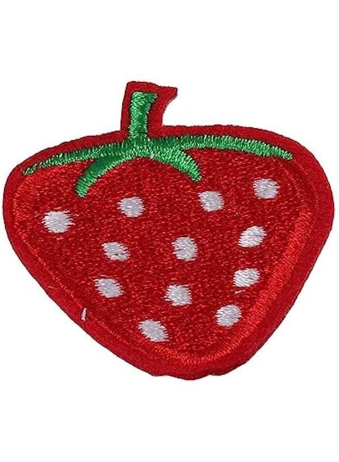 14Pcs Red Strawberry Design Appliques,Embroidery Fruits Iron on Patches,Sew on Patches for Jeans Neckline Clothing Bags  - Image 4