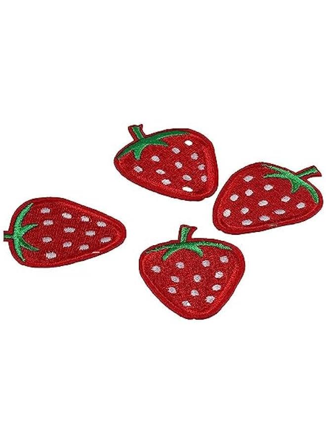 14Pcs Red Strawberry Design Appliques,Embroidery Fruits Iron on Patches,Sew on Patches for Jeans Neckline Clothing Bags  - Image 5