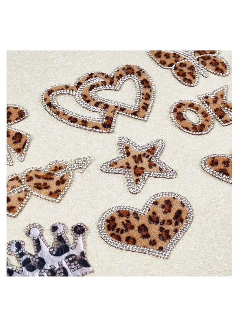 Y&D SYOSI, Leopard Rhinestone Sewing Patches, 10PCS Delicate Embroidered Patches with Different Shapes, Iron On for Decorate Clothes, Dress, Hat, Jeans - Image 5