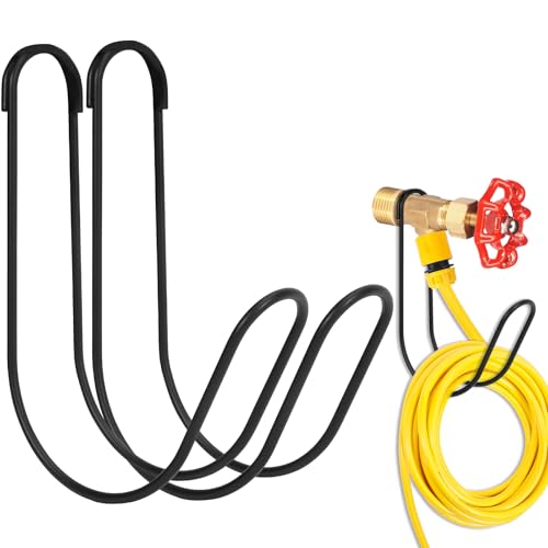 Yoniccal Garden Hose Holder Water Hose Hanger Wall Mounted304Stainless Steel Solid Hose Hook Holds Up to 50Ft Garden Hose Expandable Hose Water HoseMatt Black 2pcs - Image 1
