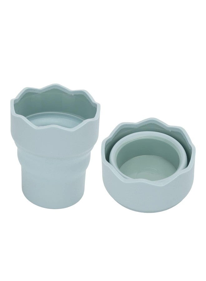 Beufee 2PCS Collapsible Paint Brush Washer, Portable Silicone Washing Bucket Brush Holder Cleaner Painting Water Cup Watercolor Water Bucket Paint Brush Rinse Cup Brush Bowl for Watercolor Oil Painting - Image 1