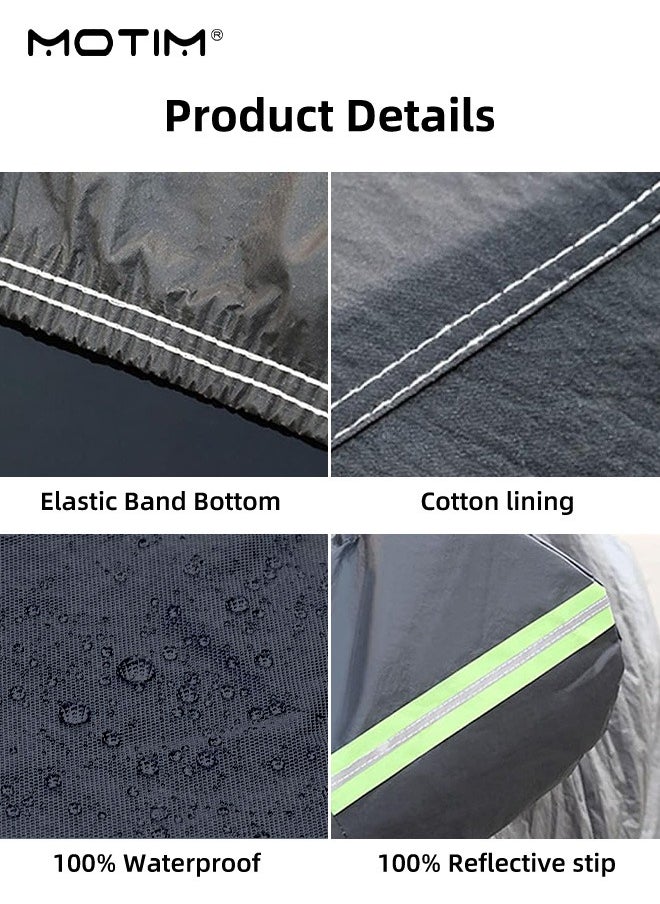 Motim - Multi-Layers Full Car Covers, (530*200*185 CM), Waterproof Dustproof All Weather Full Protection Cover, Car Cover with Zipper Door Indoor/Outdoor, Scratch Resistant, Windproof, Rain proof, UV proof  for SUV, XXL - Image 1