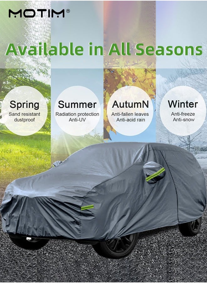 Motim - Multi-Layers Full Car Covers, (530*200*185 CM), Waterproof Dustproof All Weather Full Protection Cover, Car Cover with Zipper Door Indoor/Outdoor, Scratch Resistant, Windproof, Rain proof, UV proof  for SUV, XXL - Image 1