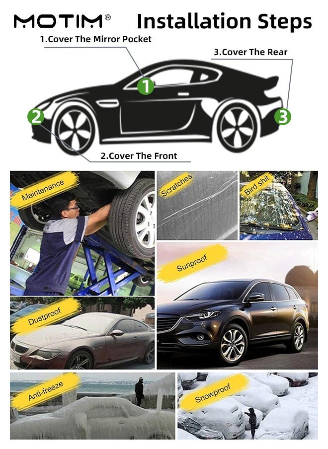Motim - Multi-Layers Full Car Covers, (530*200*185 CM), Waterproof Dustproof All Weather Full Protection Cover, Car Cover with Zipper Door Indoor/Outdoor, Scratch Resistant, Windproof, Rain proof, UV proof  for SUV, XXL - Image 1