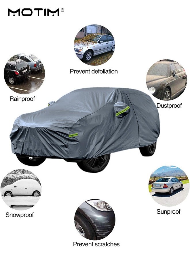 Motim - Multi-Layers Full Car Covers, (530*200*185 CM), Waterproof Dustproof All Weather Full Protection Cover, Car Cover with Zipper Door Indoor/Outdoor, Scratch Resistant, Windproof, Rain proof, UV proof  for SUV, XXL - Image 1