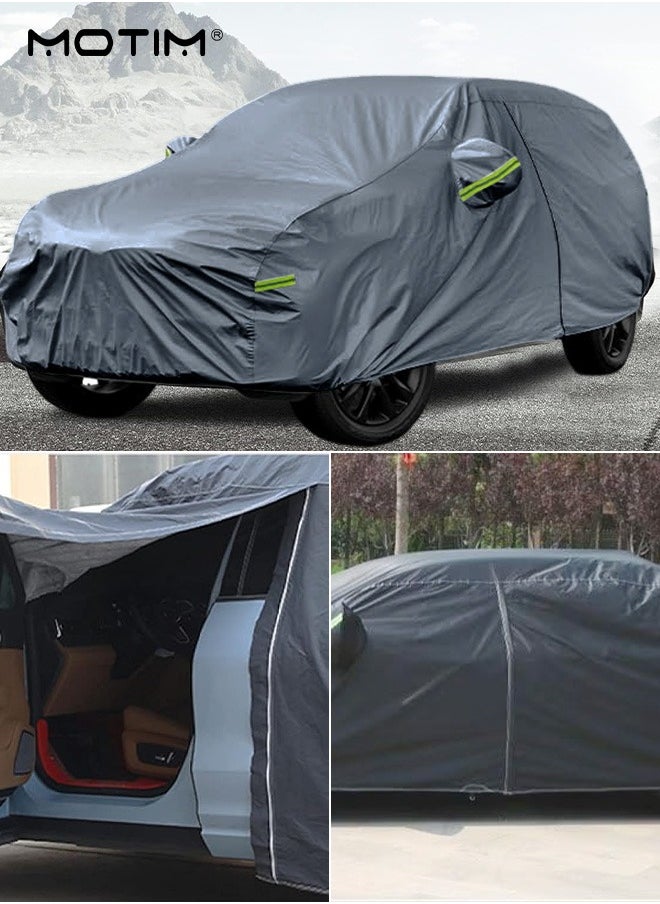 Motim - Multi-Layers Full Car Covers, (530*200*185 CM), Waterproof Dustproof All Weather Full Protection Cover, Car Cover with Zipper Door Indoor/Outdoor, Scratch Resistant, Windproof, Rain proof, UV proof  for SUV, XXL - Image 1