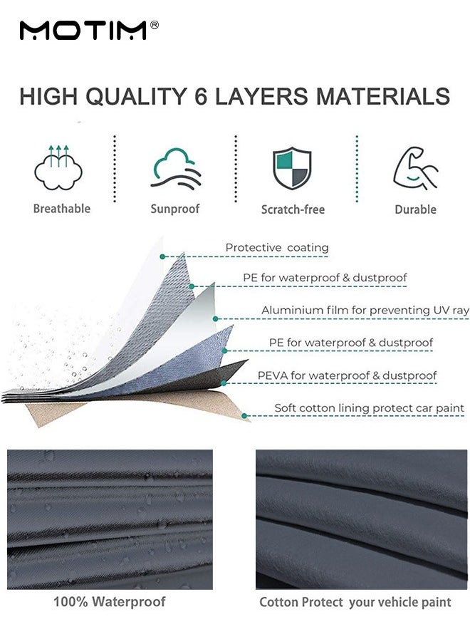 Motim - Multi-Layers Full Car Covers, (530*200*185 CM), Waterproof Dustproof All Weather Full Protection Cover, Car Cover with Zipper Door Indoor/Outdoor, Scratch Resistant, Windproof, Rain proof, UV proof  for SUV, XXL - Image 1