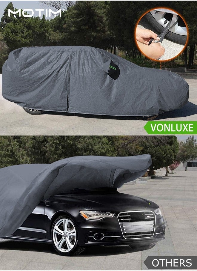 Motim - Multi-Layers Full Car Covers, (530*200*185 CM), Waterproof Dustproof All Weather Full Protection Cover, Car Cover with Zipper Door Indoor/Outdoor, Scratch Resistant, Windproof, Rain proof, UV proof  for SUV, XXL - Image 1