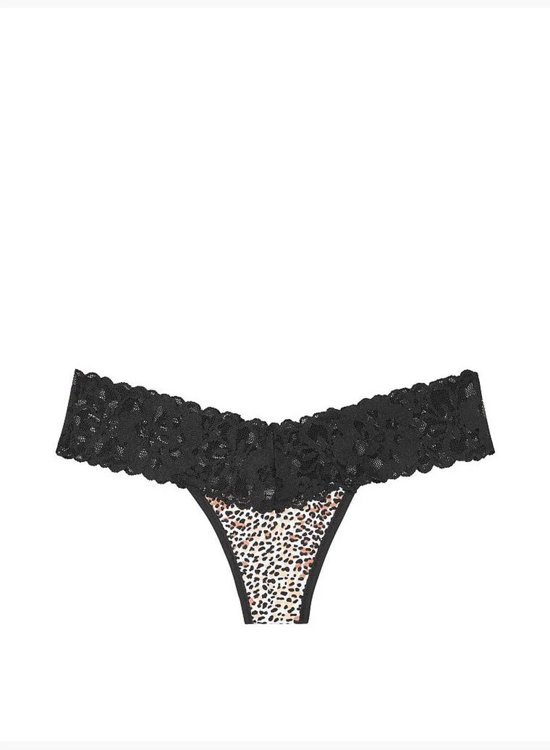 Victoria's Secret Stretch Cotton Lace-waist Thong Panty