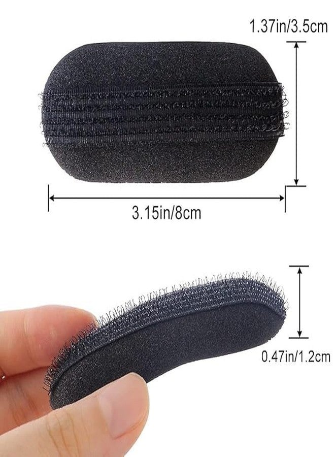 DazzleDiva 2Pcs Fluffy Volume Boost Hair Pads, Invisible Sponge Bump It Up Styling Inserts for Women, Nonslip Self-Grip Hair Base Padding Combs for Elegant Updos, Breathable Height Enhancing Hair Tools, Black (Pack of 2) - Image 2