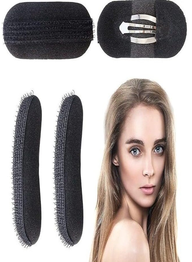 DazzleDiva 2Pcs Fluffy Volume Boost Hair Pads, Invisible Sponge Bump It Up Styling Inserts for Women, Nonslip Self-Grip Hair Base Padding Combs for Elegant Updos, Breathable Height Enhancing Hair Tools, Black (Pack of 2) - Image 1