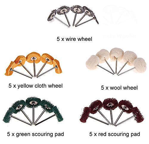 SWISSO 25 PC Polisher Buffer Wheel Polishing Buffing Pad Kit For Dremel Rotary Tools PACK oF 1 - Image 2