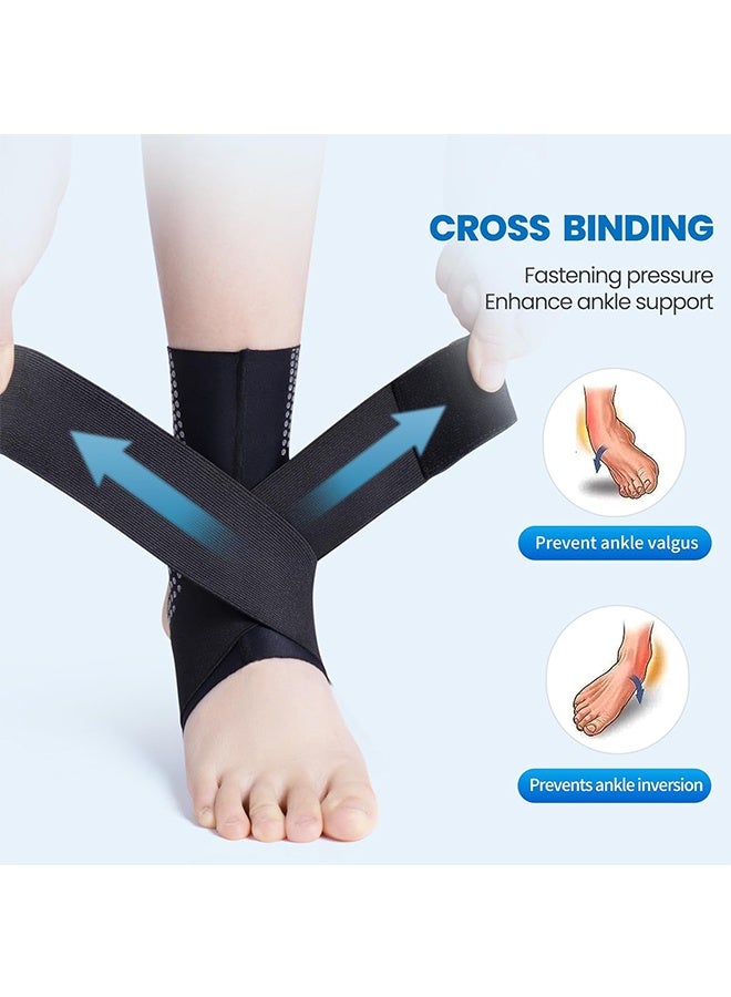 Generic 1 Pair Bandage Ankle Brace, Sleeve Ankle Support with Gel Pad, Silicone Ankle Sleeve Ankle Wrap & Ankle Brace for Plantar Fasciitis Relief, Ultra Thin Breathable Adjustable Ankle Wrap, Ankle Sleeve Strap Support(XL, Men's 7-10/Women's 8-11) - Image 2