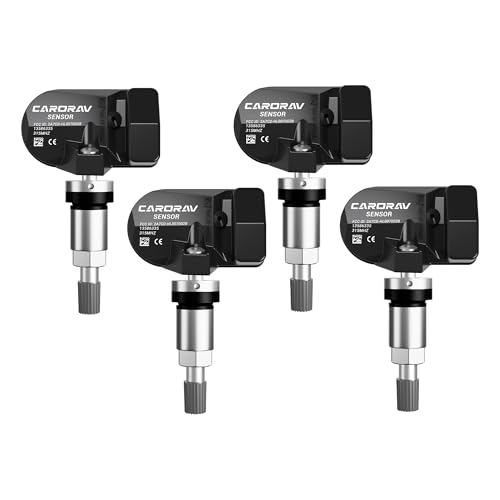 CARORAV TPMS Sensor GM, 4-Pack Tire Pressure Monitoring System Sensor Replacement for GM Chevy GMC Cadillac Buick, 315MHz OE Replaces for 13586335 13581558 13598771 13598772 - Image 1