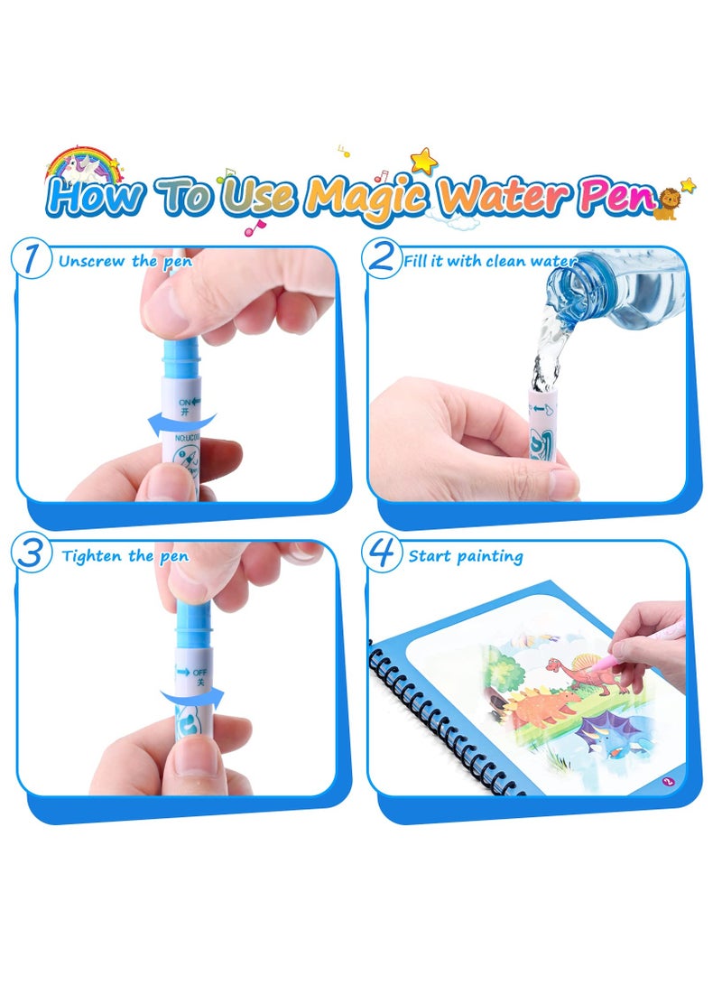 Mr. Penda 5Pcs Water Magic Colouring Book, Reusable Water Colouring Books for Children, Magic Water Colouring Book with Water Pens, Magic Painting Book for Kids 3 4 5 6 Year Old Boys Girls - Image 4