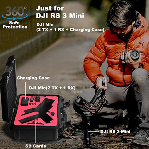 Lekufee Waterproof Hard Carrying Case for DJI RS 3 Mini, Gimbal Stabilizer, Mic 3/2/Mini (2 TX + 1 RX),& More Accessories(Case Only) - Image 5