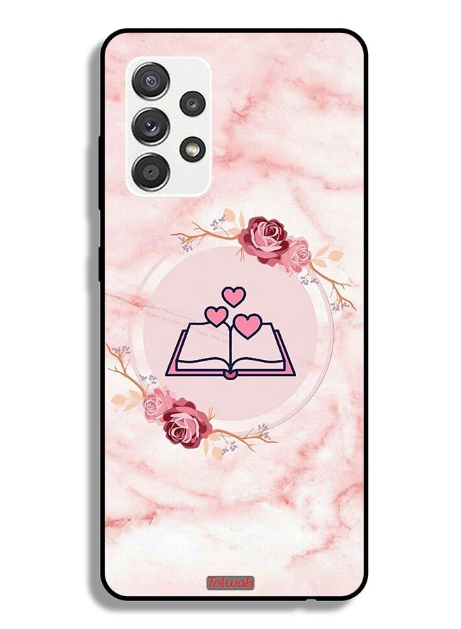 Tolwak Samsung Galaxy A32 5G Protective Case Cover Three Hearts On Book Artwork - Image 1