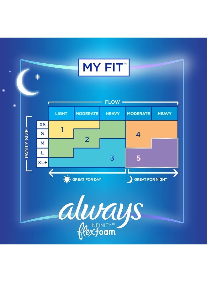 Always Infinity Feminine Pads For Women, Size 5 Extra Heavy Overnight Absorbency, Multipack, With Flexfoam, With Wings, Unscented, 22 Count x 3 Packs (66 Count total) - Image 4