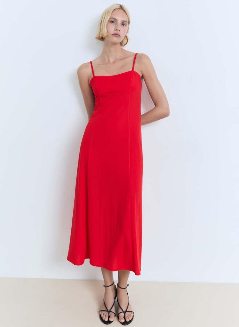 MANGO Red Midi Dress  - Image 1
