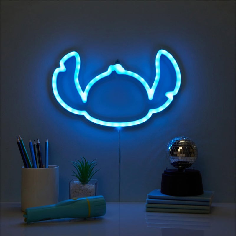 Idea Nuova Disney Stitch Neon LED Wall Art â€“ 6.8" x 11" Figural Light-Up Hanging DÃ©cor for Kids Bedroom or Playroom, Fun and Vibrant Room Accent - Image 5