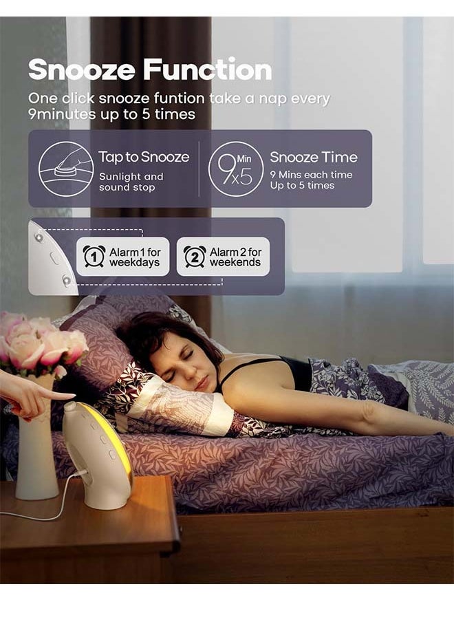 Generic - Sunrise Alarm Clock for Heavy Sleepers, Wake Up Light with Sunrise/Sunset Simulation, Dual Alarms & Natural Sounds, Snooze & Sleep Aid,deal for Gift - Image 1
