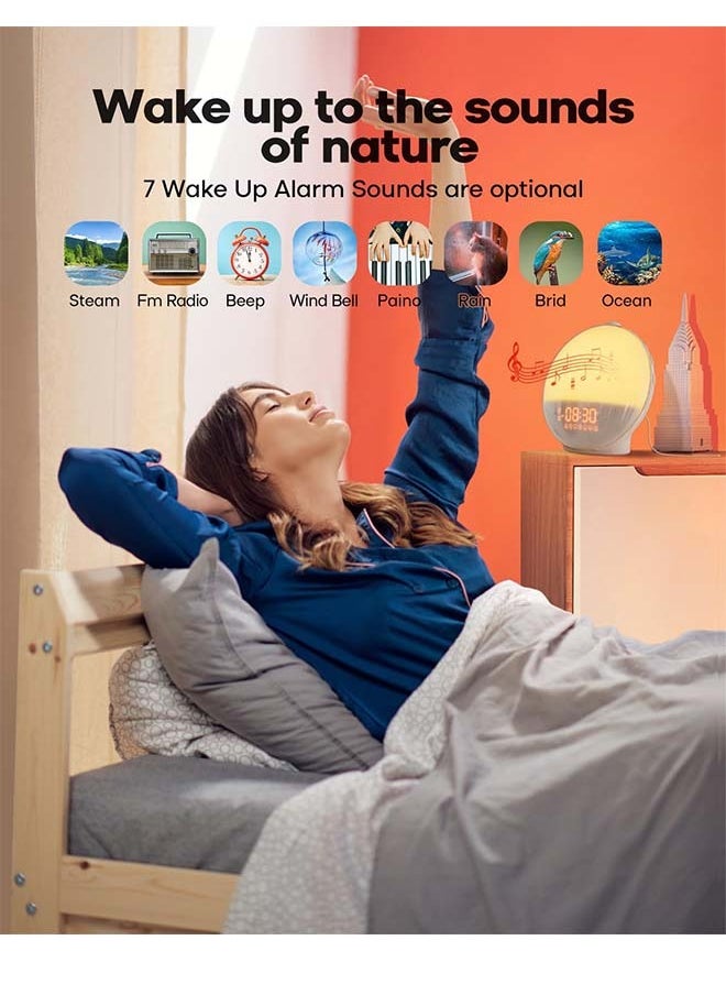 Generic - Sunrise Alarm Clock for Heavy Sleepers, Wake Up Light with Sunrise/Sunset Simulation, Dual Alarms & Natural Sounds, Snooze & Sleep Aid,deal for Gift - Image 1