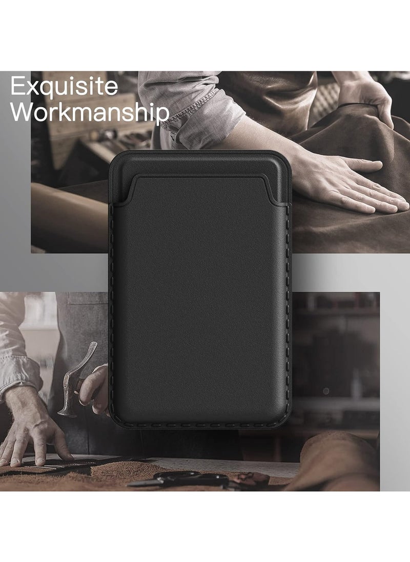 Generic - Magnetic Wallet Compatible with MagSafe for iPhone 16/15/14/13/12 Series, PU Phone Card Holder Compatible Apple wallet & Apple wallet MagSafe & Apple magsafe wallet & Magsafe Wallet iPhone 15/16/14/13/12 Magsafe Wallet iPhone 15/16/14/13  | iPhone Magsafe Wallet | Black - Image 1