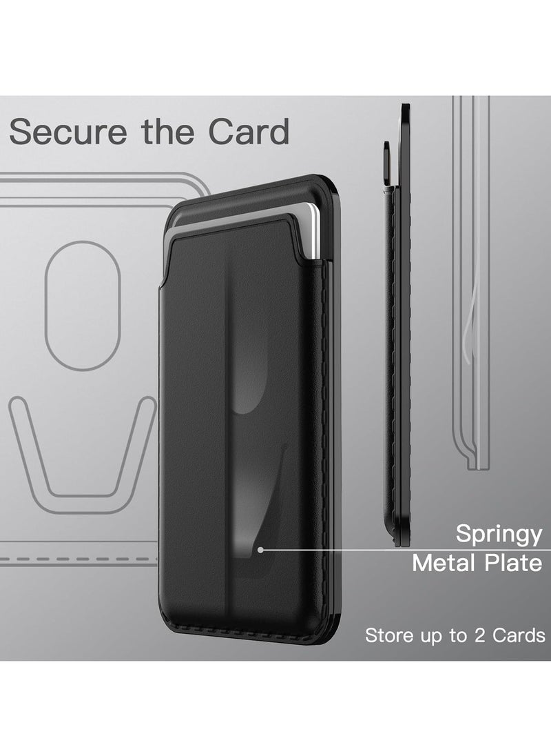 Generic - Magnetic Wallet Compatible with MagSafe for iPhone 16/15/14/13/12 Series, PU Phone Card Holder Compatible Apple wallet & Apple wallet MagSafe & Apple magsafe wallet & Magsafe Wallet iPhone 15/16/14/13/12 Magsafe Wallet iPhone 15/16/14/13  | iPhone Magsafe Wallet | Black - Image 1
