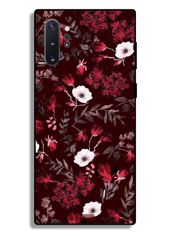 Tolwak Samsung Galaxy Note 10 Plus Protective Case Cover Small Flowers And Tropical Leaves - Image 2