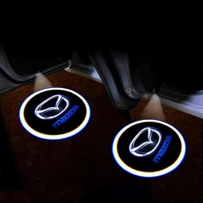 مازدا 4 قطع شعار باب ضوئي ضوئي غير باهت LED ترحيبي أضواء باب مقاطعة شعار ديكور السيارة عالية الوضوح ل Cx5 Cx7 Cx8 M6 Mx5 Rx7 Rx8 A8 Cx9 Mx6 R3 M2 M3 M5 - Image 2