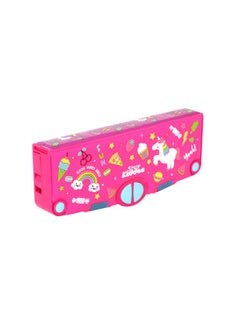 SMILY KIDDOS Smily Kiddos Pop Out Pencil Box (Pink) Multifunction Stationery Organizer Box Pop Up Fun Plastic Pencil Case  - Image 2