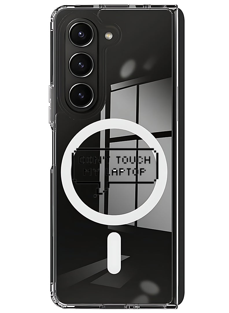 Theodor Magnetic Case for Samsung Galaxy Z Fold 6 Compatible with MagSafe Wireless Charging, Shockproof Phone Bumper Cover Dont touch my laptop - Image 1