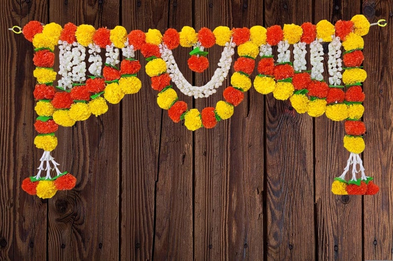 afarza Toran for Main Door Latest Home Decoration Entrance Hanging Handmade Bandarwal Atificial Marigold Flower Garlands Gift Item - Image 1