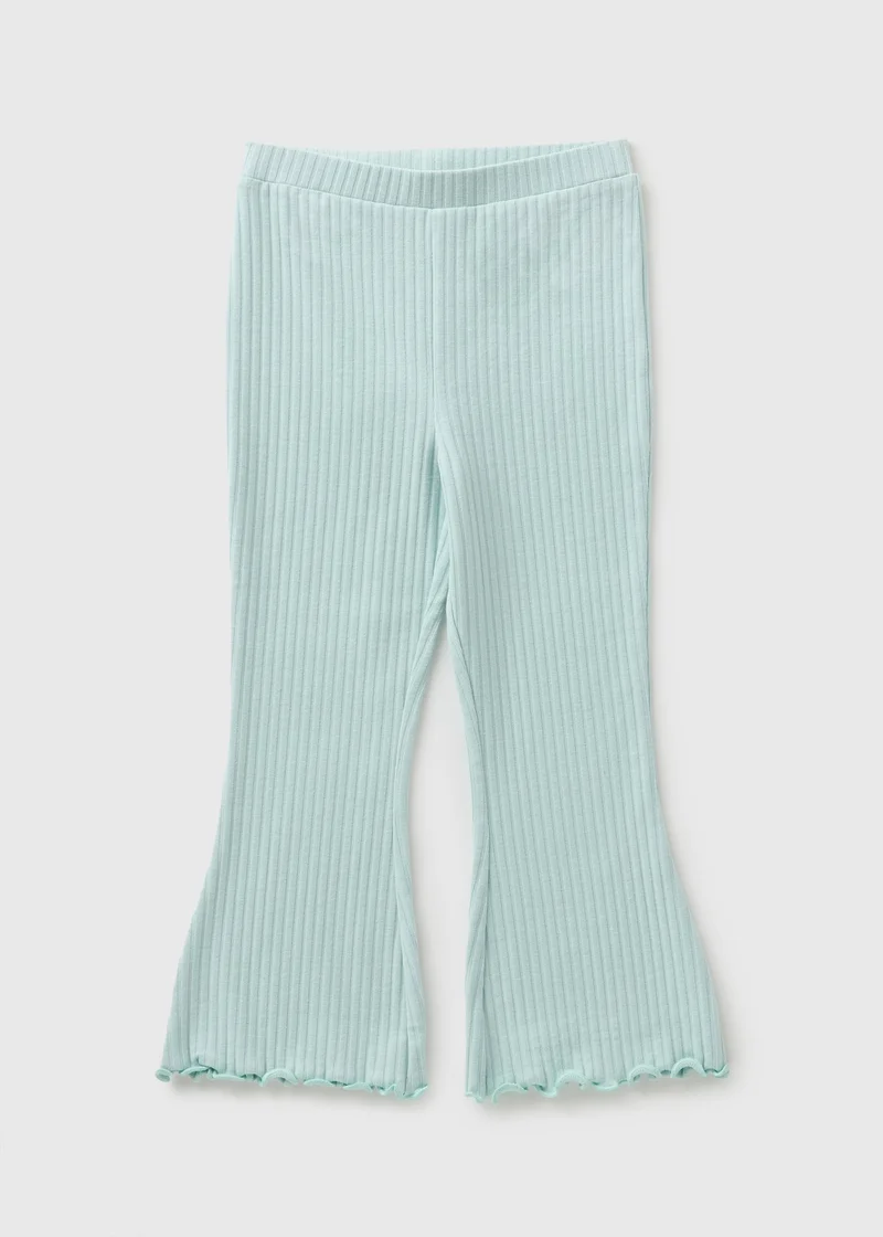 Matalan Girls Turquoise Ribbed Flare Leggings
