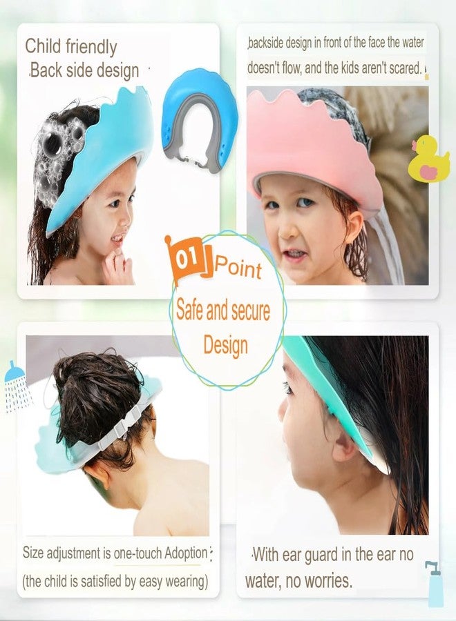 GDNK Baby Shower Cap Shower Cap for Kids 0-9 Years, Adjustable Silicone Cap with Eye & Ear Protection, Waterproof Bathing Hat for Washing Hair (Pink) - Image 3